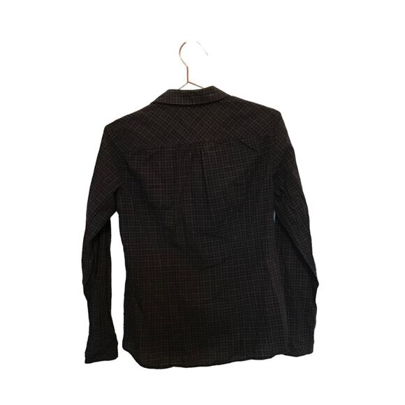 Eddie Bauer Plaid Ruffle Front Shirt - Size Small - Cotton - Picture 2 of 6